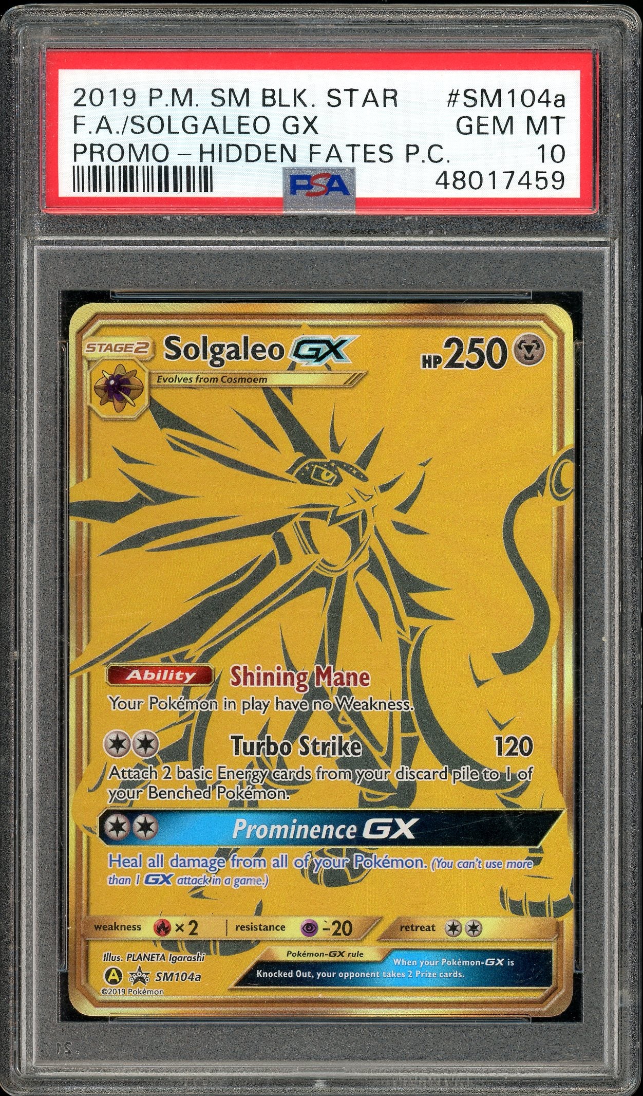 Solgaleo GX Promo SM104a PSA 10