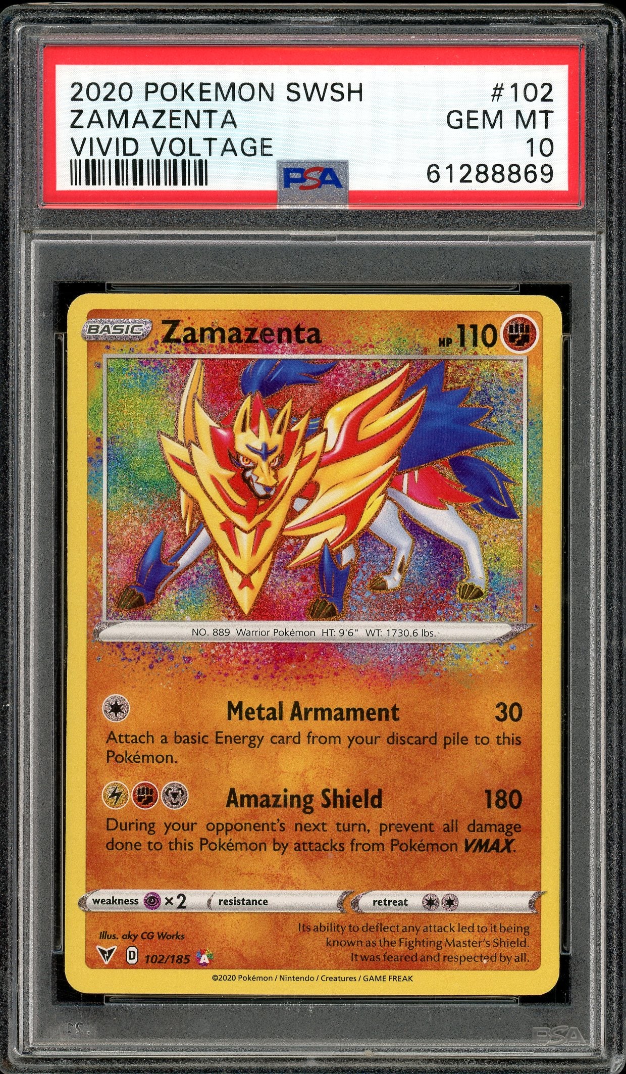 Zamazenta Vivid Voltage 102/185 PSA 10