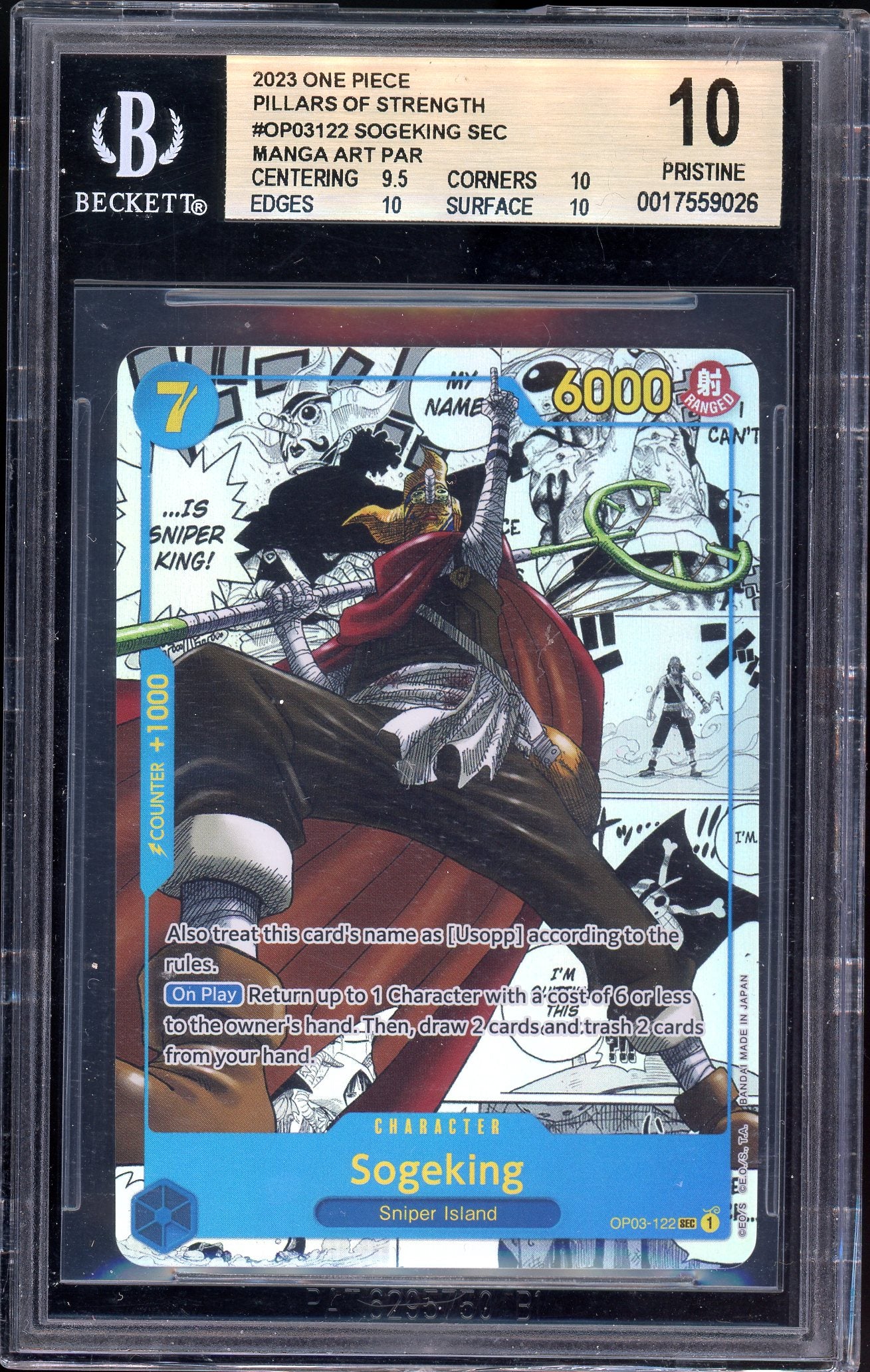 Sogeking (Manga) Pillars of Strength OP03-122 BGS 10