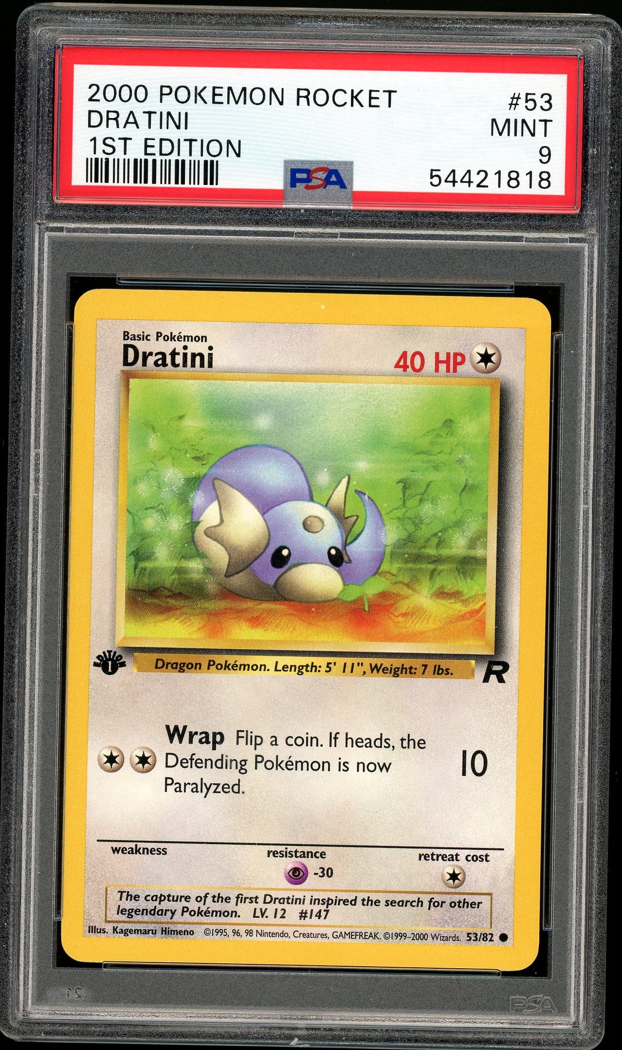 Dratini 1st Edition Team Rocket PSA 9