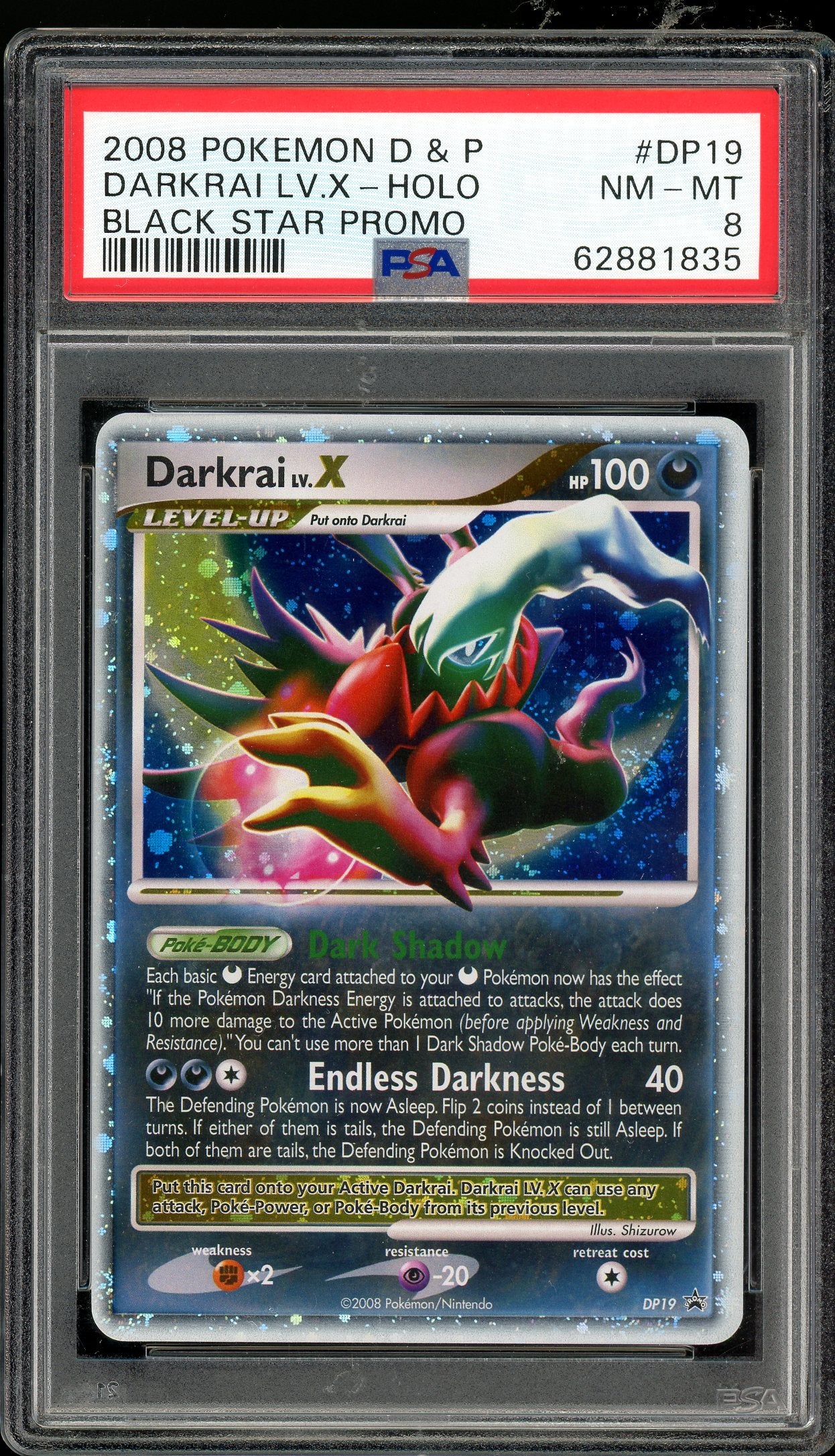 Darkrai LV.X D&P Black Star Promos #DP19 PSA 8