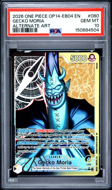 Gecko Moria The Azure Sea's Seven OP14-080 PSA 10