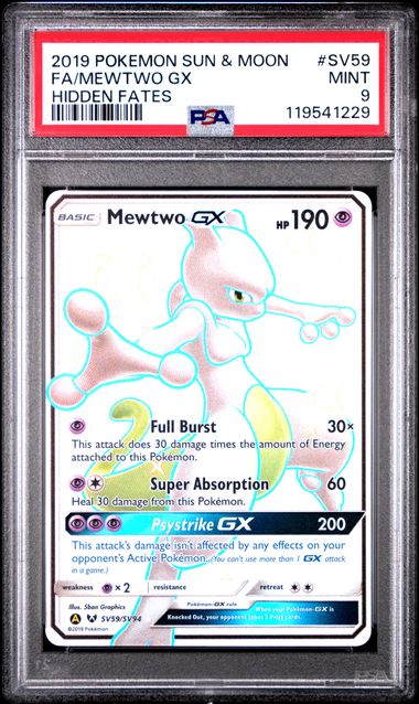 Mewtwo GX Hidden Fates SV59/SV94 PSA 9