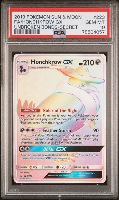 Honchkrow GX Unbroken Bonds 223/214 PSA 10