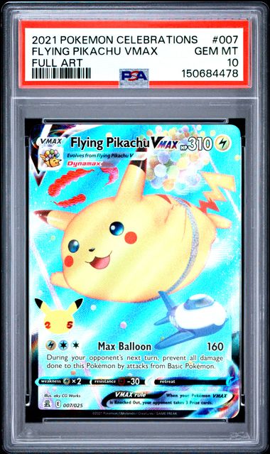 Flying Pikachu VMAX Celebrations 007/025 PSA 10