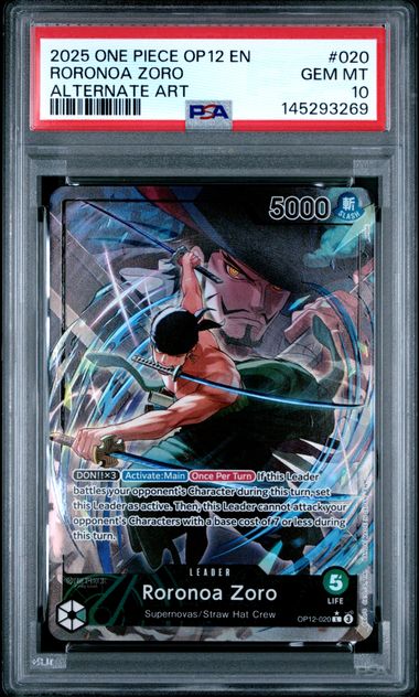 Roronoa Zoro Legacy of the Master OP12-020 PSA 10
