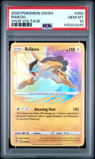 Raikou Vivid Voltage 050/185 PSA 10