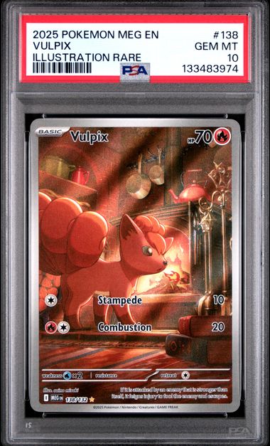 Vulpix Illustration Rare Mega Evolution 138/132 PSA 10