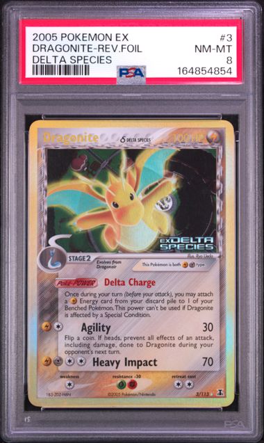 Dragonite EX Delta Species Reverse Holo 3/113 PSA 8