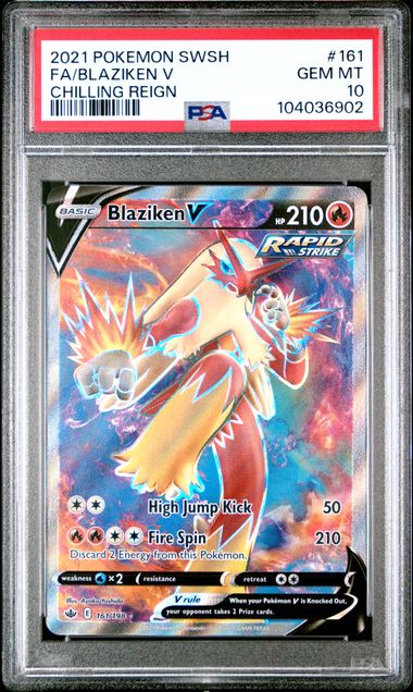 Blaziken V Chilling Reign 161/198 PSA 10