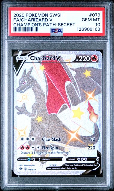 Charizard V Secret Rare Champion's Path 079/073 PSA 10