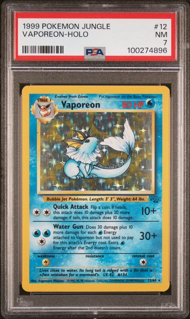 Vaporeon Jungle Unlimited 12/64 PSA 7