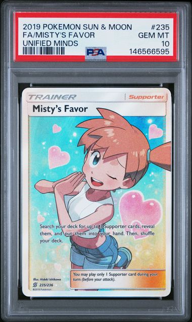 Misty's Favor Full Art SM - Unified Minds 235/236 PSA 10