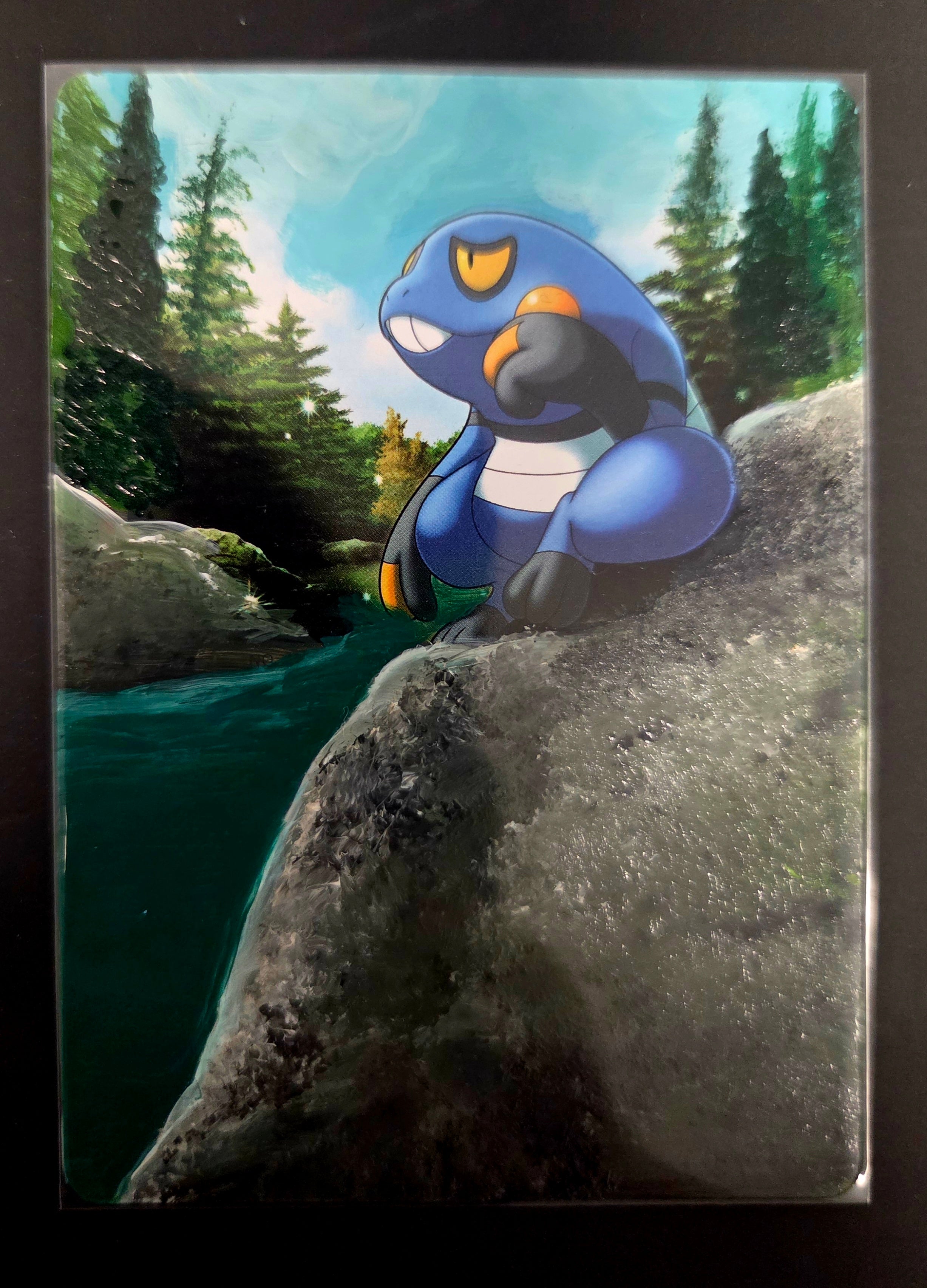 pokemon croagunk card Custom Painted Croagunk Pokemon Card