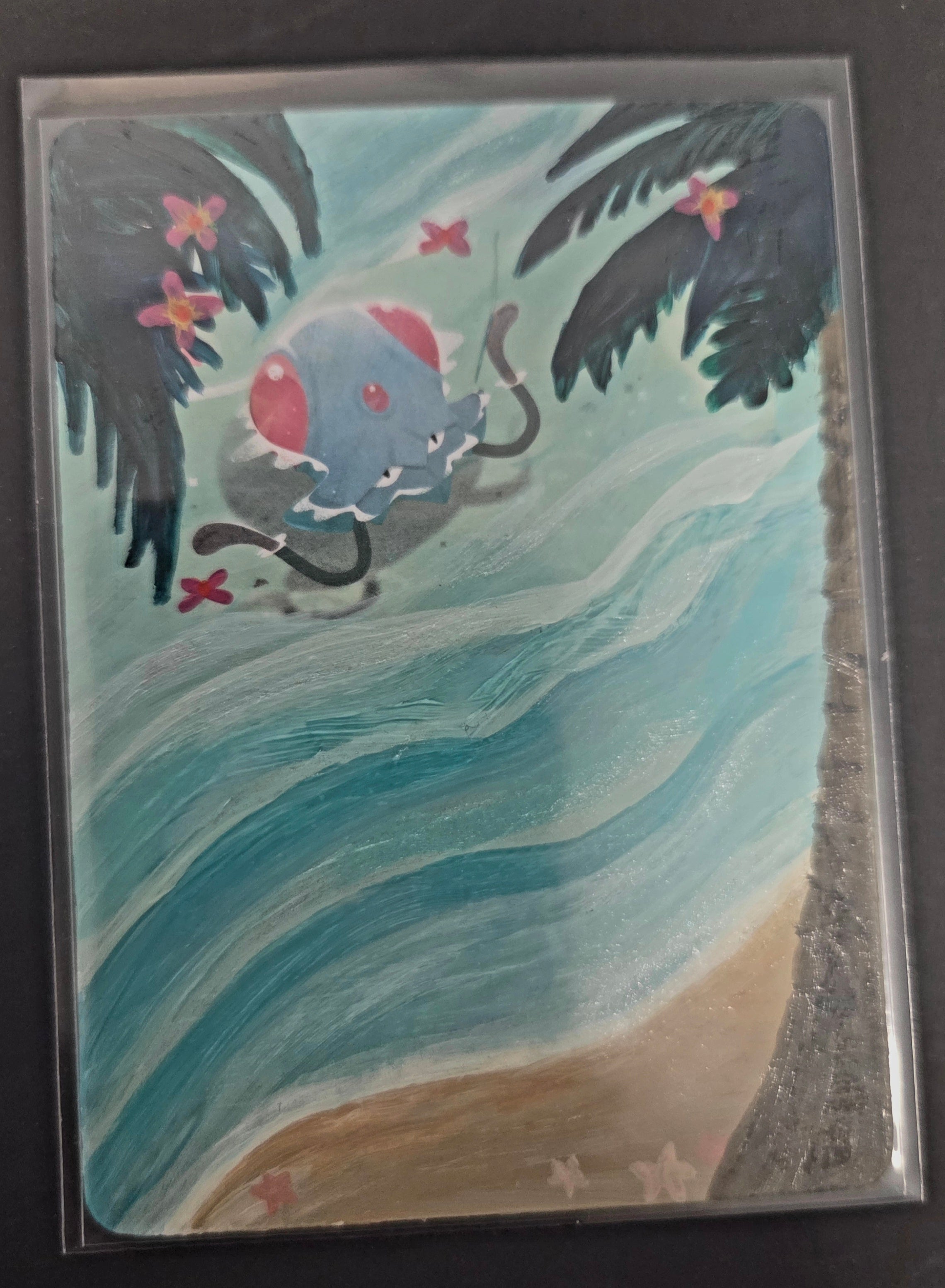 Custom Painted Tentacool Pokemon Card
