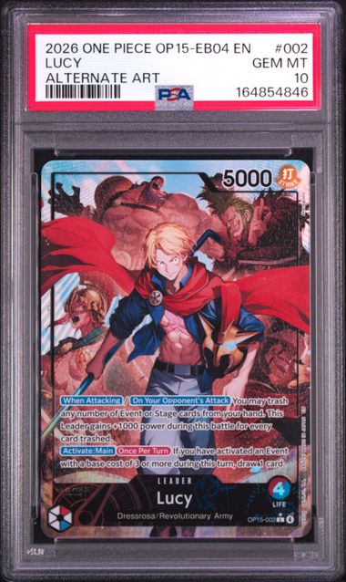 Lucy Alternate Art Leader Adventure on Kami's island (OP15-002) PSA 10