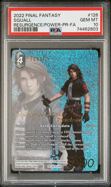 Final Fantasy: Squall Promo 126 PSA 10