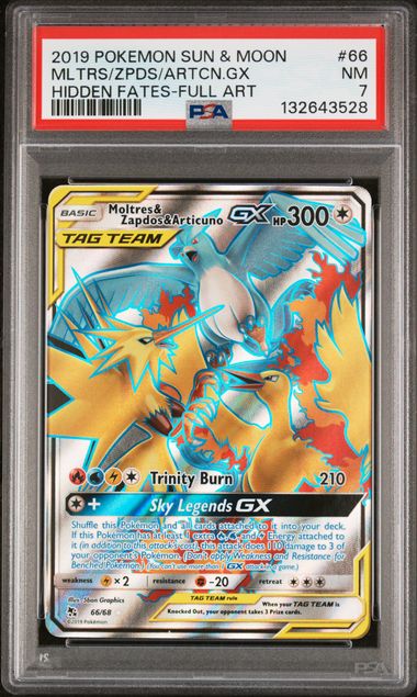 Moltres & Zapdos & Articuno GX Hidden Fates 66/68 PSA 7