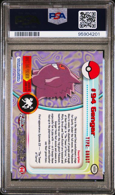 Gengar Topps Pokemon Chrome #94 PSA 10