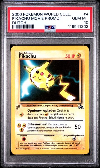 Pikachu (Dutch) 2000 World Collection Promo 4 PSA 10