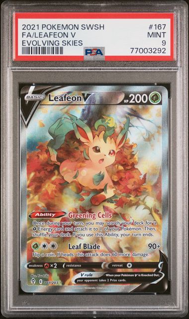 Leafeon V Evolving Skies 167/203 PSA 9