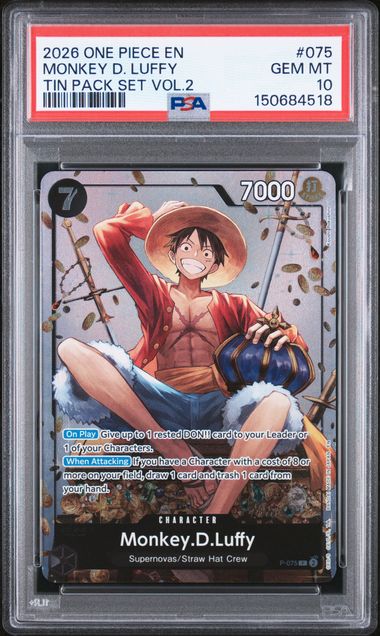 Monkey.D.Luffy Tin Pack Set Vol.2 P-075 PSA 10