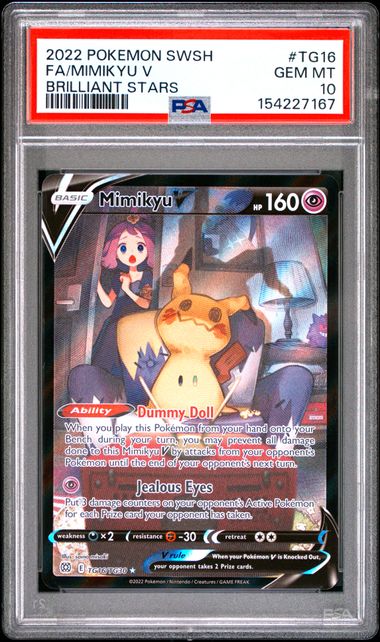 Mimikyu V Brilliant Stars TG16/TG30 PSA 10