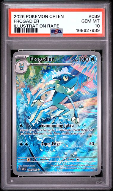 Frogadier Illustration Rare ME04 Chaos Rising 089/086 PSA 10