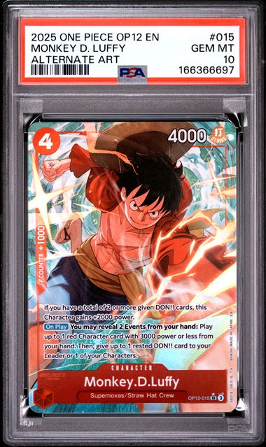 Monkey.D.Luffy Legacy of the master Alternate Art (OP12-015) PSA 10