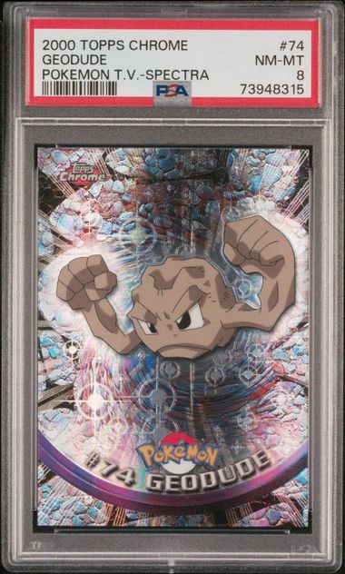 Pokemon: Geodude 2000 Topps Chrome Pokemon TV 74 - Spectra PSA 8