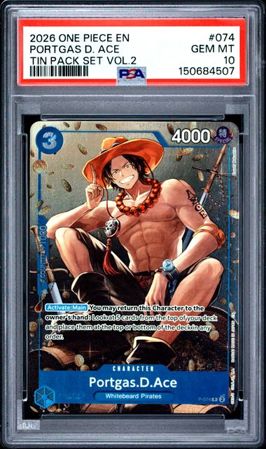 Portgas.D.Ace Tin Pack Set Vol.2 P-074 PSA 10