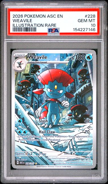 Weavile Ascended Heroes 228/217 PSA 10