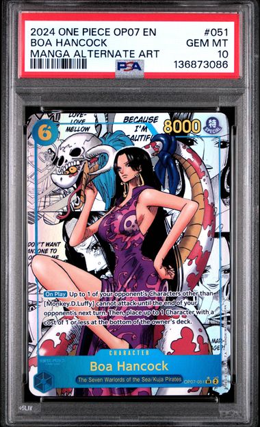 Boa Hancock Manga Alternate Art 500 Years in the Future OP07-051 PSA10