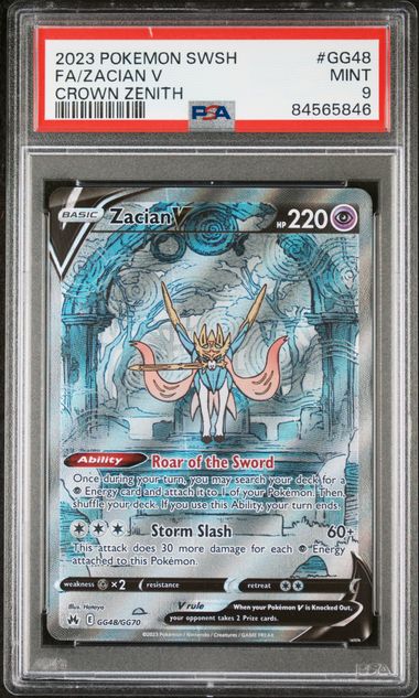 Zacian V Galarian Gallery Crown Zenith GG48/GG70 PSA 9