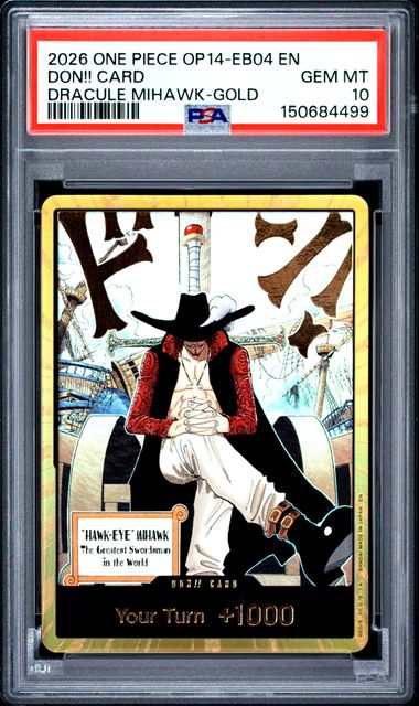Dracule Mihawk The Azure Sea's Seven Gold Don!! Card PSA 10