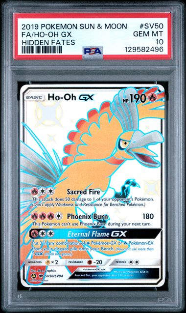 Ho-Oh GX Hidden Fates Shiny Vault SV50/SV94 PSA 10