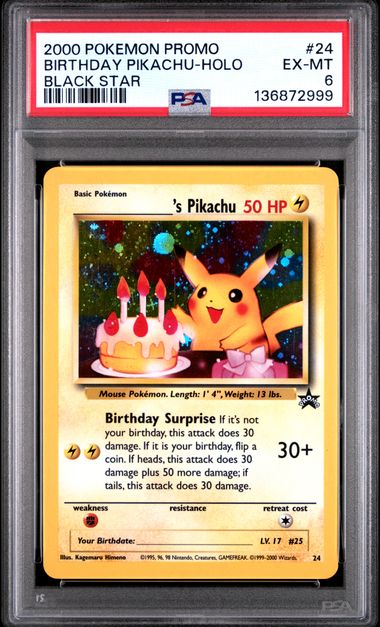__________'s Pikachu WoTC Black Star Promos #24 PSA 6