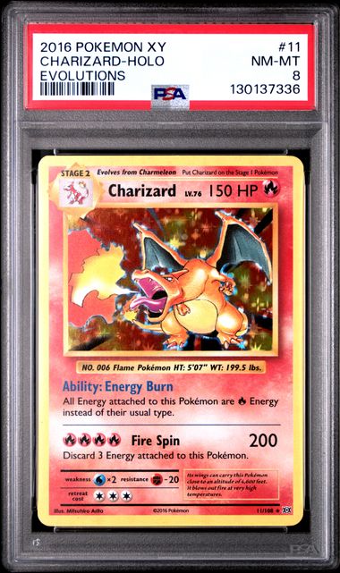 Charizard Holofoil XY Evolutions 11/108 PSA 8