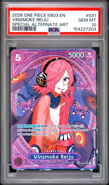 Vinsmoke Reiju Extra Booster Heroines Edition EB03-031 PSA 10