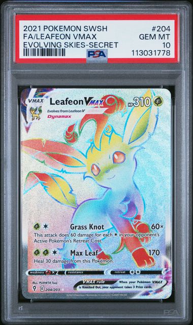 Leafeon VMAX Evolving Skies 204/203 PSA 10