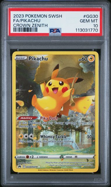Pikachu Crown Zenith GG30/GG70 PSA 10