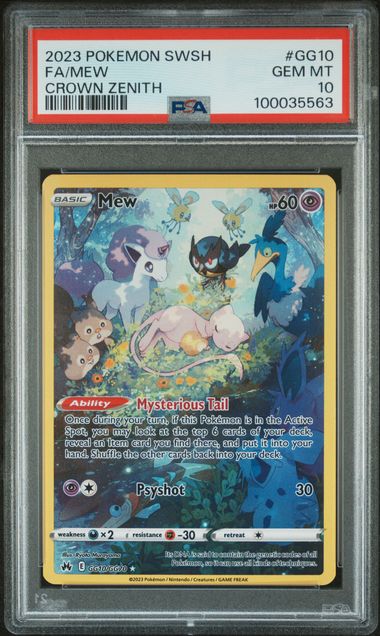 Mew Crown Zenith Galarian Gallery GG10/GG70 PSA 10