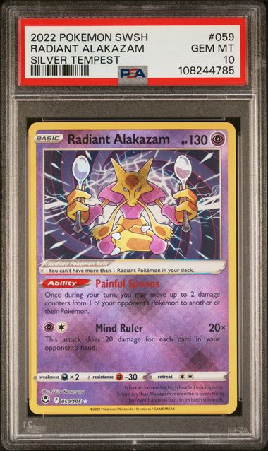 Radiant Alakazam Silver Tempest 059/195 PSA 10