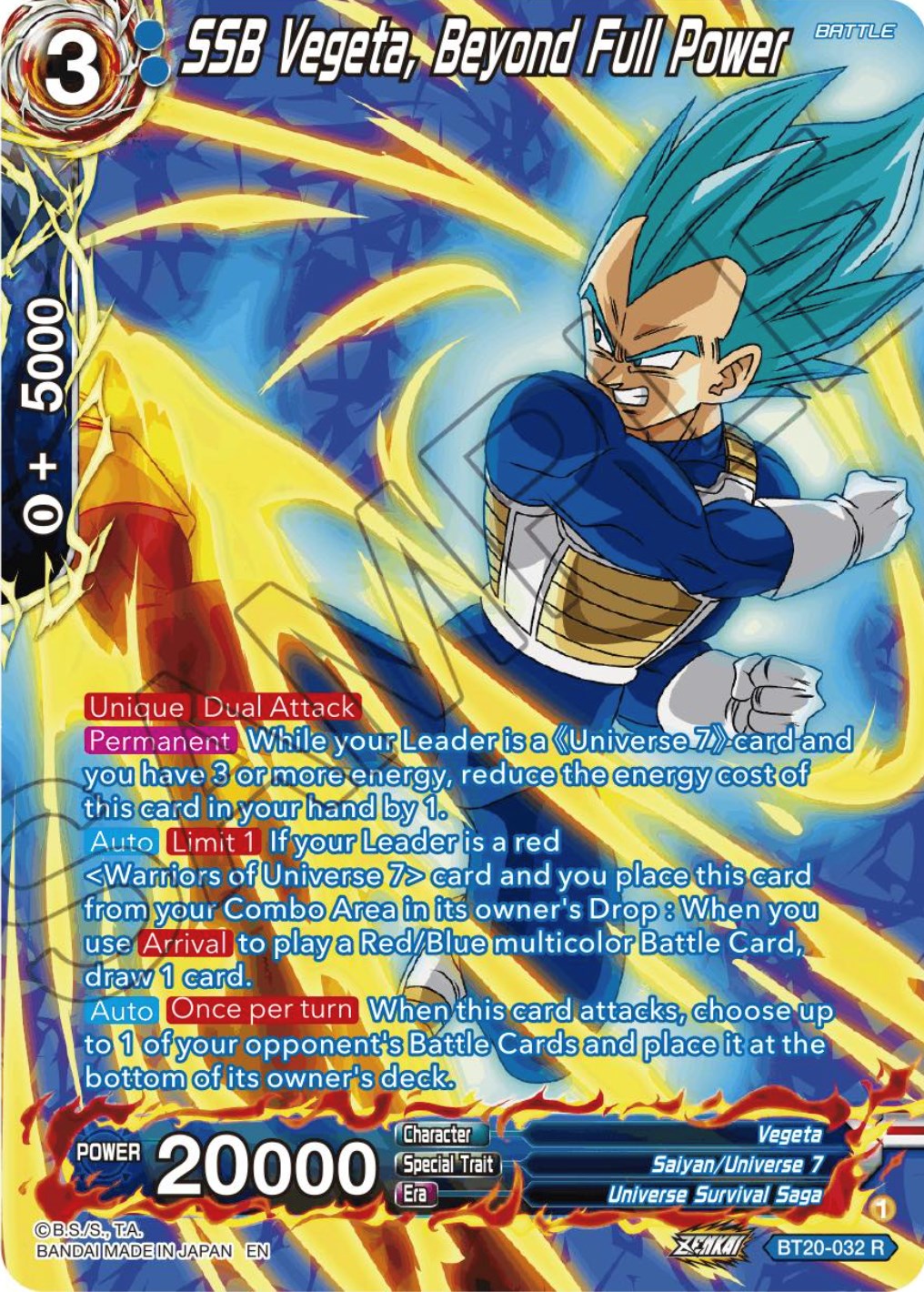 SSB Vegeta, Beyond Full Power (Silver Foil) (BT20-032) [Power Absorbed SSB Vegeta, Beyond Full Power (Silver Foil) (BT20-032) [Power Absorbed