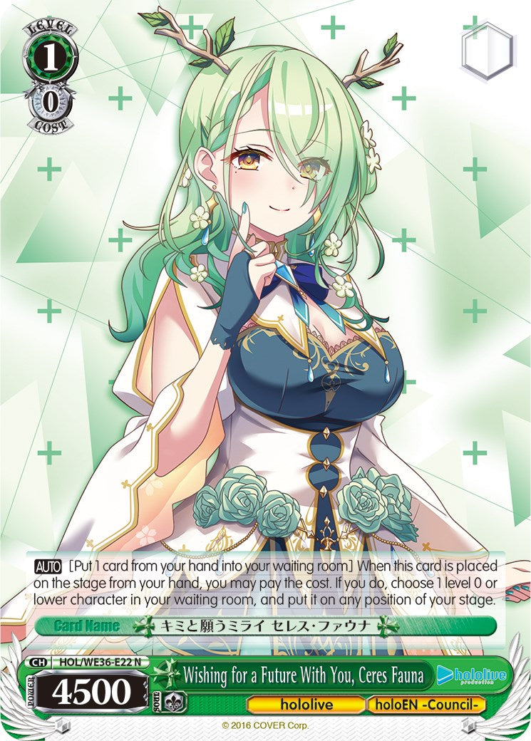 Wishing for a Future With You, Ceres Fauna (HOL/WE36-E22 N) - hololive production Premium Booster