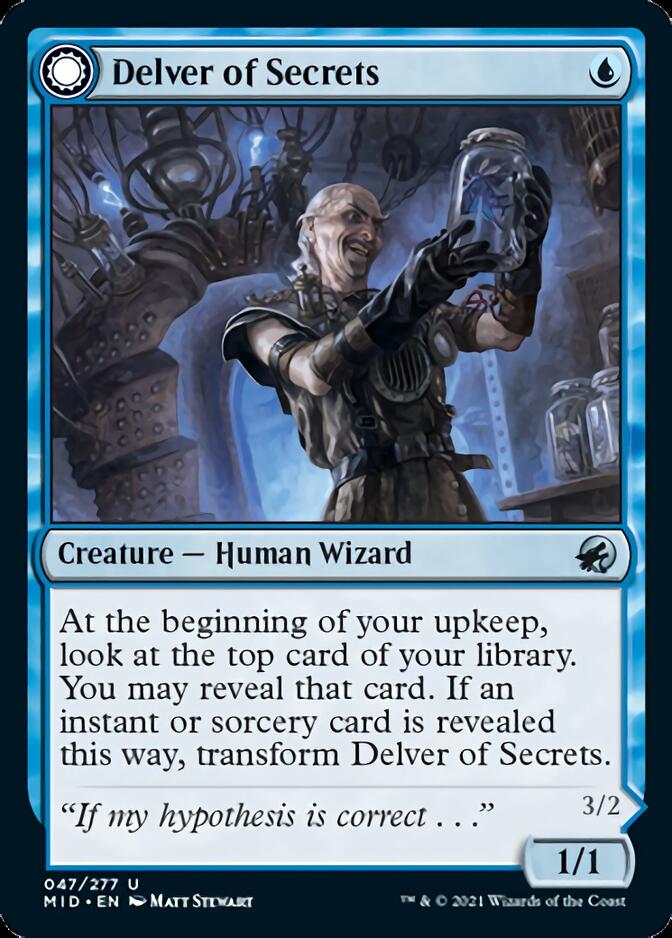 Delver of Secrets // Insectile Aberration (MID-047) - Innistrad: Midnight Hunt: (Double Faced Transform)