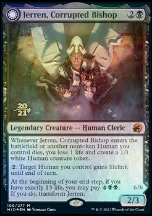 Jerren, Corrupted Bishop // Ormendahl, the Corrupter (PRE-109S) - Innistrad: Midnight Hunt Promos: (Double Faced Transform) Foil