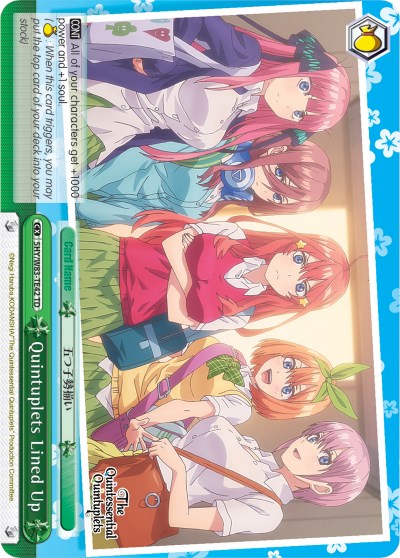 Quintuplets Lined Up (Green) - 5HY/W83-TE42 (5HY/W83-TE42 TD) - The Quintessential Quintuplets