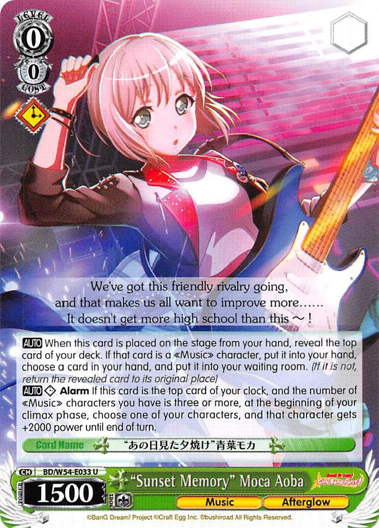 "Sunset Memory" Moca Aoba (BD/W54-E033 U) - BanG Dream! Girls Band Party!