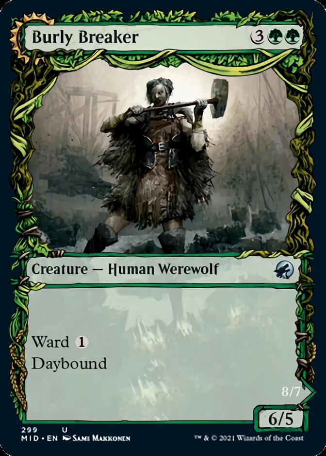 Burly Breaker // Dire-Strain Demolisher (MID-299) - Innistrad: Midnight Hunt: (Showcase, Double Faced Transform)